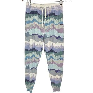 Aspen Dream Size XS Cozy Pajama Bottoms Rocky Mountain Blue Multicolor PJs Sleep